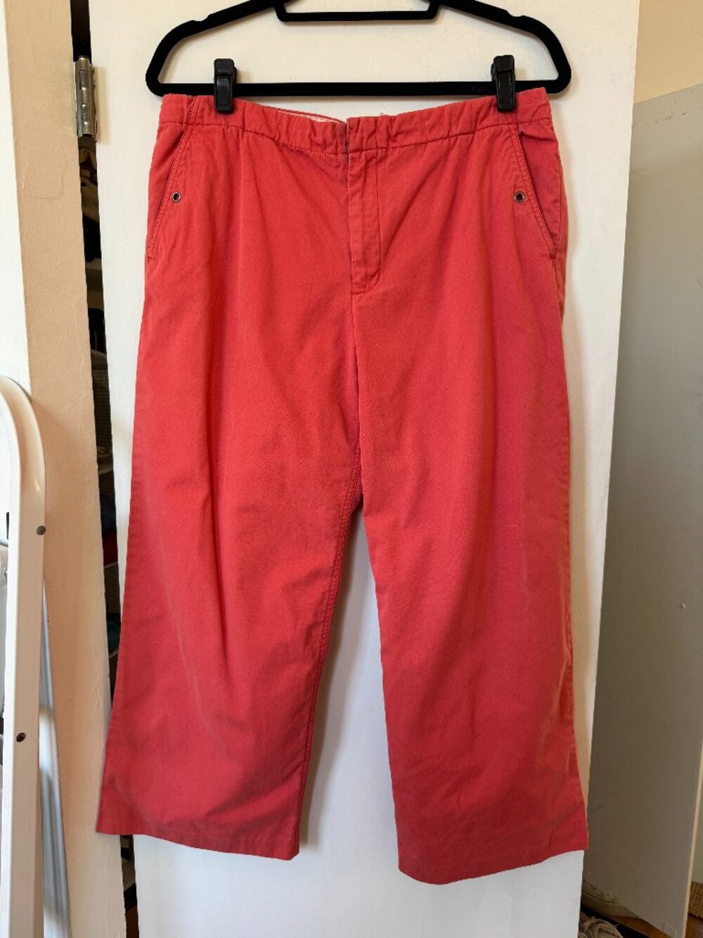 J.Crew Coral Peach Cotton Drawstring Cropped Pants Medium